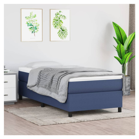 vidaXL Posteľný rám boxspring s matracom modrý 90x190 cm látka