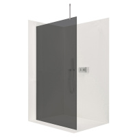 CERANO - Sprchová zástena Walk-in Onyx Top L/P - guľatá vzpera - chróm, grafitové sklo - 80x200 