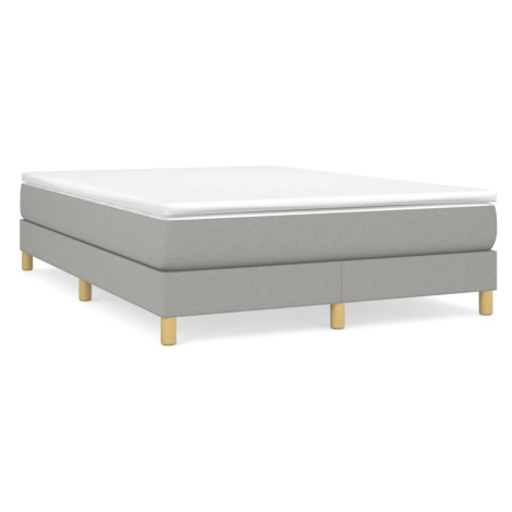 vidaXL Posteľný rám na boxspring bledosivý 140x200 cm látka