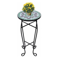 Mozaikový stolík na kvety keramika Dekorhome Zelená,Mozaikový stolík na kvety keramika Dekorhome