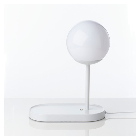 Biela LED stolová lampa (výška  33 cm) Pogo – Tomasucci