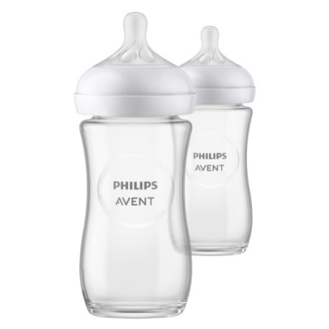 Philips AVENT Fľaša Natural Response sklenená 240 ml, 1m+ 2 ks