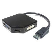 PremiumCord adaptér DisplayPort - HDMI + DVI + VGA 1080p