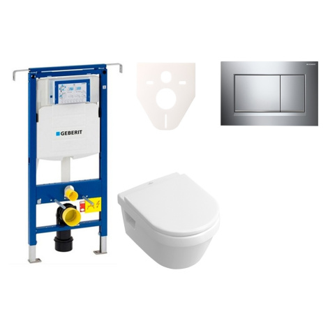 Cenovo zvýhodnený závesný WC set Geberit do ľahkých stien / predstenová montáž + WC Villeroy & B Villeroy & Boch