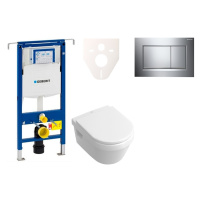 Cenovo zvýhodnený závesný WC set Geberit do ľahkých stien / predstenová montáž + WC Villeroy & B