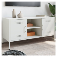 vidaXL TV skrinka biela 100,5x39x50,5 cm oceľ