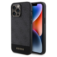 Guess PU 4G Stripe MagSafe Zadný Kryt pre iPhone 15 Pro Max Black