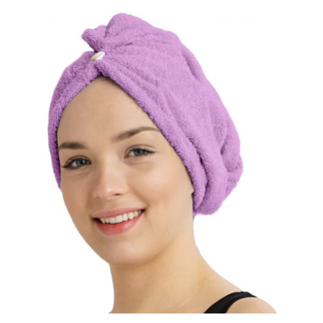 Rýchloschnúci froté turban na vlasy fialová lila