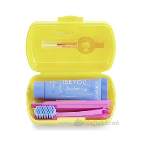 Curaprox Travel Set zubná kefka + CPS medzizubné kefky 2 ks + zubná pasta 10 ml darčeková sada, 