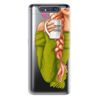 Odolné silikónové puzdro iSaprio - My Coffe and Redhead Girl - Samsung Galaxy A80