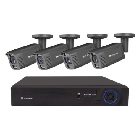 kamerový set Securia Pro NVR4CHV4S-B IP, 4Mpx, 4 kamery, PoE NVR, čierny