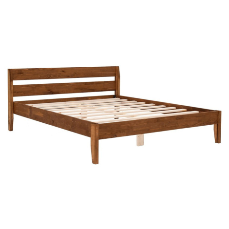 Jednolôžková posteľ zo smrekového dreva s roštom v tmavohnedo-prírodnej farbe 90x200 cm Venus –  Kalune Design