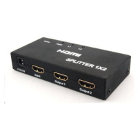 PREMIUMCORD HDMI splitter 1-2 porty kovový s napájaním, 4K, FULL HD, 3D