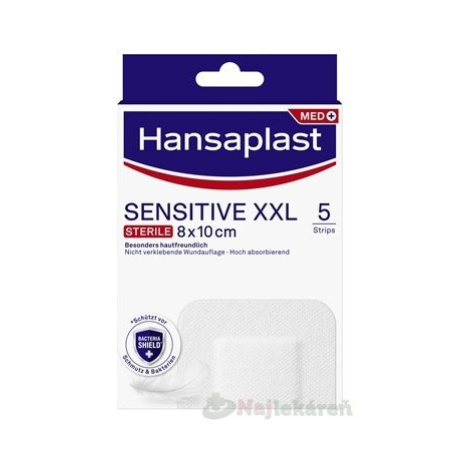 Hansaplast MED SENSITIVE XXL náplasť (8x10 cm), 5ks