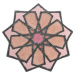 GRUND SHEREZAD Kruhová predložka 120 × 120 cm, ružová-broskyňová-strieborná