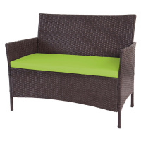 MCW POLY-RATTAN ZÁHRADNÁ LAVICA Hnedá, zelená
