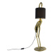 Vintage stojaca lampa z mosadze, tienidlo čierne - Crane bird