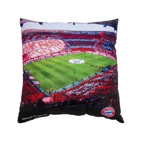 FotbalFans Vankúšik FC Bayern Mnichov, dizajn Allianz Aréna, znak klubu, 40 × 40 cm