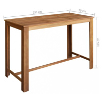Barový stôl hnedá Dekorhome 150x70 cm,Barový stôl hnedá Dekorhome 150x70 cm