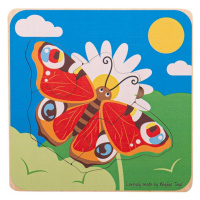 Bigjigs Toys Vkladacie puzzle životné cykly motýľa