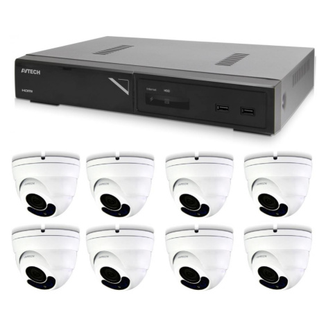 Kamerový set 1x AVTECH NVR AVH1109 a 8x 5MPX IP Dome kamera AVTECH DGM5406ASE + 8x Kábel UTP 1x 