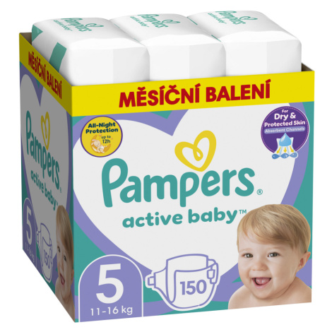 PAMPERS Active Baby Dry mesačné balenie 5 JUNIOR 11-16 kg 150 kusov