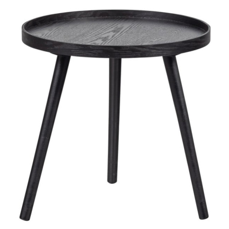 Čierny odkladací stolík WOOOD Mesa, ø 45 cm