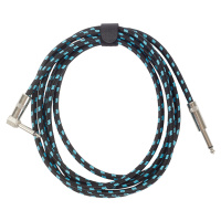 Amumu Woven Instrument Cable Blue Angled 3 m