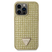 Guess Rhinestones Triangle Metal Logo Kryt pre iPhone 15 Pro Max, Zlatý