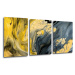 Impresi Obraz Abstraktný žlto sivý - 120 x 60 cm (3 dielný)