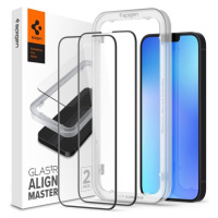 Spigen tR Align Master tvrdené sklo 2ks iPhone 13 Pro Max čierne