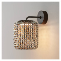 Bover Nans A LED vonkajšie nástenné svietidlo, hnedá farba, Ø 21,6 cm