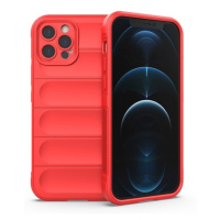 Apple iPhone 12 Pro, Silikónové puzdro, odolné voči strednému nárazu, 3D vzor, červené
