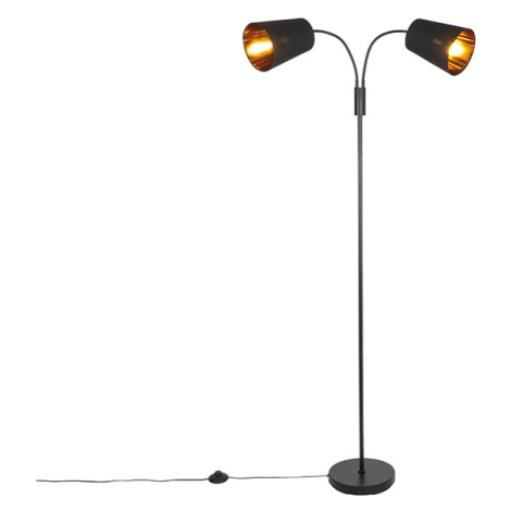 Moderná stojaca lampa čierna 2-svetlá - Carmen QAZQA