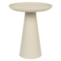Béžový hliníkový odkladací stolík White Label Ringar, ø 34,5 cm
