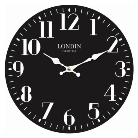 Sconto Nástenné hodiny PRINT čierna, ⌀ 34 cm Houseland