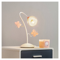 Stolná lampa Butterfly s dekoráciou v ružovej