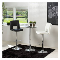 Dkton Dizajnová barová stolička Nerine, čierna a chrómová-ekokoža
