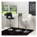 Dkton Dizajnová barová stolička Nerine, čierna a chrómová-ekokoža