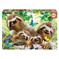 Puzzle Sloth Family Selfie Educa 500 dielov a Fix lepidlo od 11 rokov