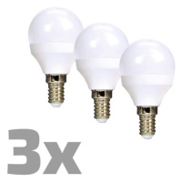 Žiarovka LED E14  6W miniGLOBE biela teplá ECOLUX SOLIGHT WZ433-3 3ks