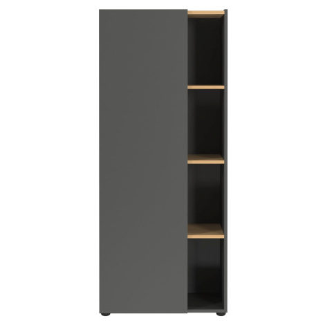 Antracitová knižnica v dekore duba 61x145x34 cm Adrano – Germania