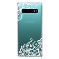 Odolné silikónové puzdro iSaprio - White Lace 02 - Samsung Galaxy S10