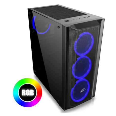 EVOLVEO Ptero Q1, case ATX, x RGB Rainbow Ring 120mm ventilátory, 2x 2,5" SSD