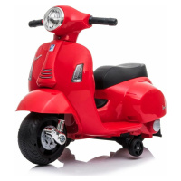 Elektrická motorka Vespa GTS, červená, s pomocnými kolesami, Licencované, 6V Batéria, 30W