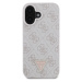 Guess PU 4G Strass Triangle Metal Logo kryt pre iPhone 16 ružový