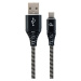 Kabel CABLEXPERT CC-USB2B-AMCM-2M-BW USB 2.0 AM na Type-C kabel (AM/CM), 2m, opletený, černo-bíl