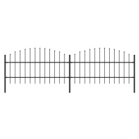 vidaXL Záhradný plot s hrotmi, oceľ (0,75-1)x3,4 m, čierny