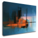 Impresi Obraz Abstrakt modrý s oranžovým detailom - 60 x 40 cm