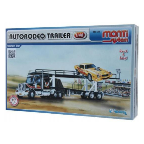 Stavebnica Monti 39 Autorodeo trailer Western star 1:48 v krabici 32x20x7,5cm